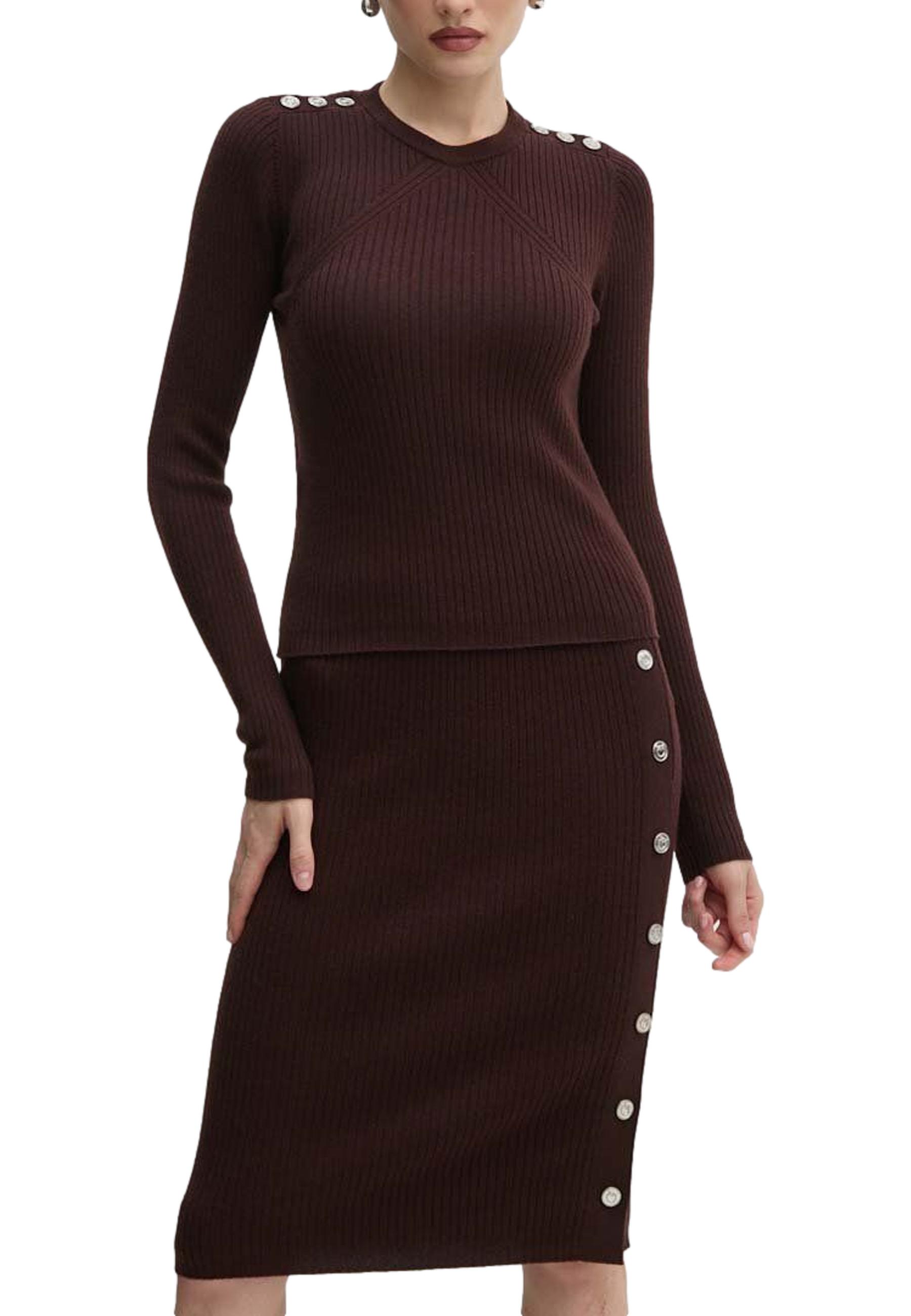 open lace back dress Long rib-knit dress with asymmetrical neckline