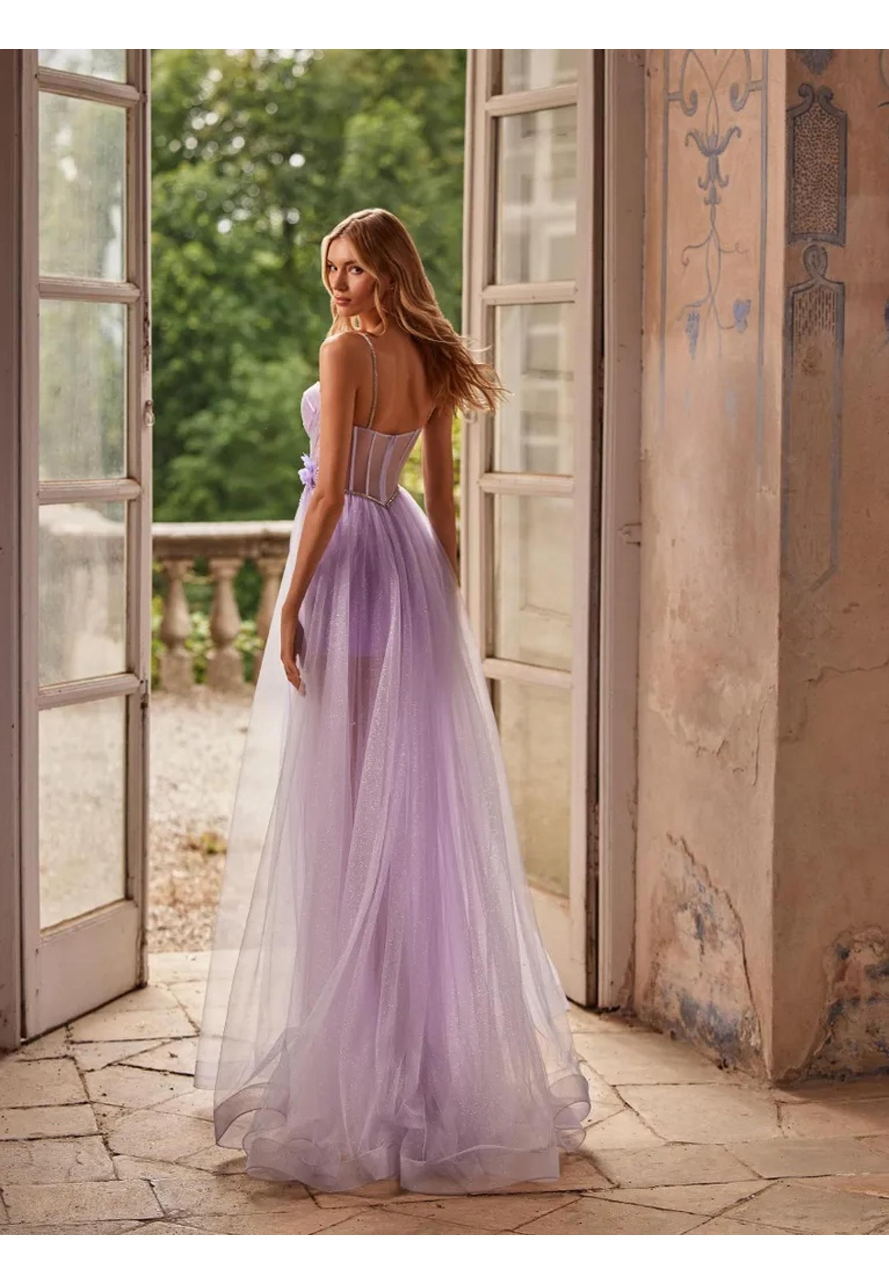 Nicole Milano long dress with deep slit - NICOLE - Finizio Collezioni