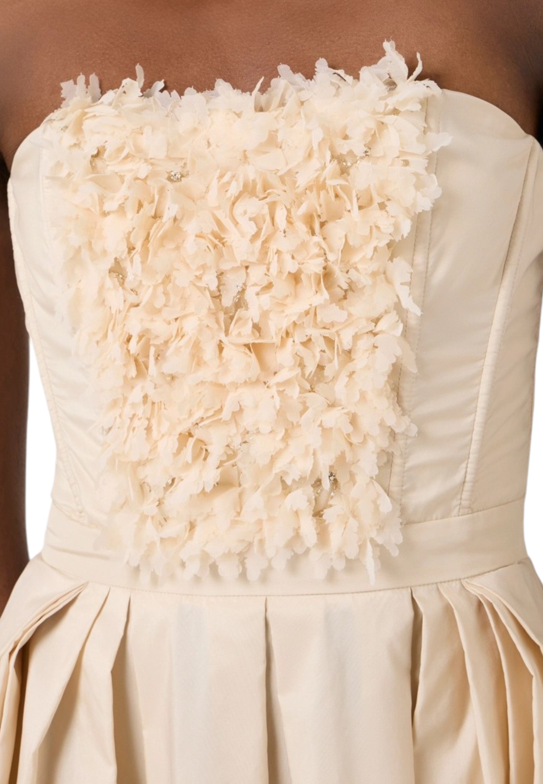 Dress with 3D floral embroidery