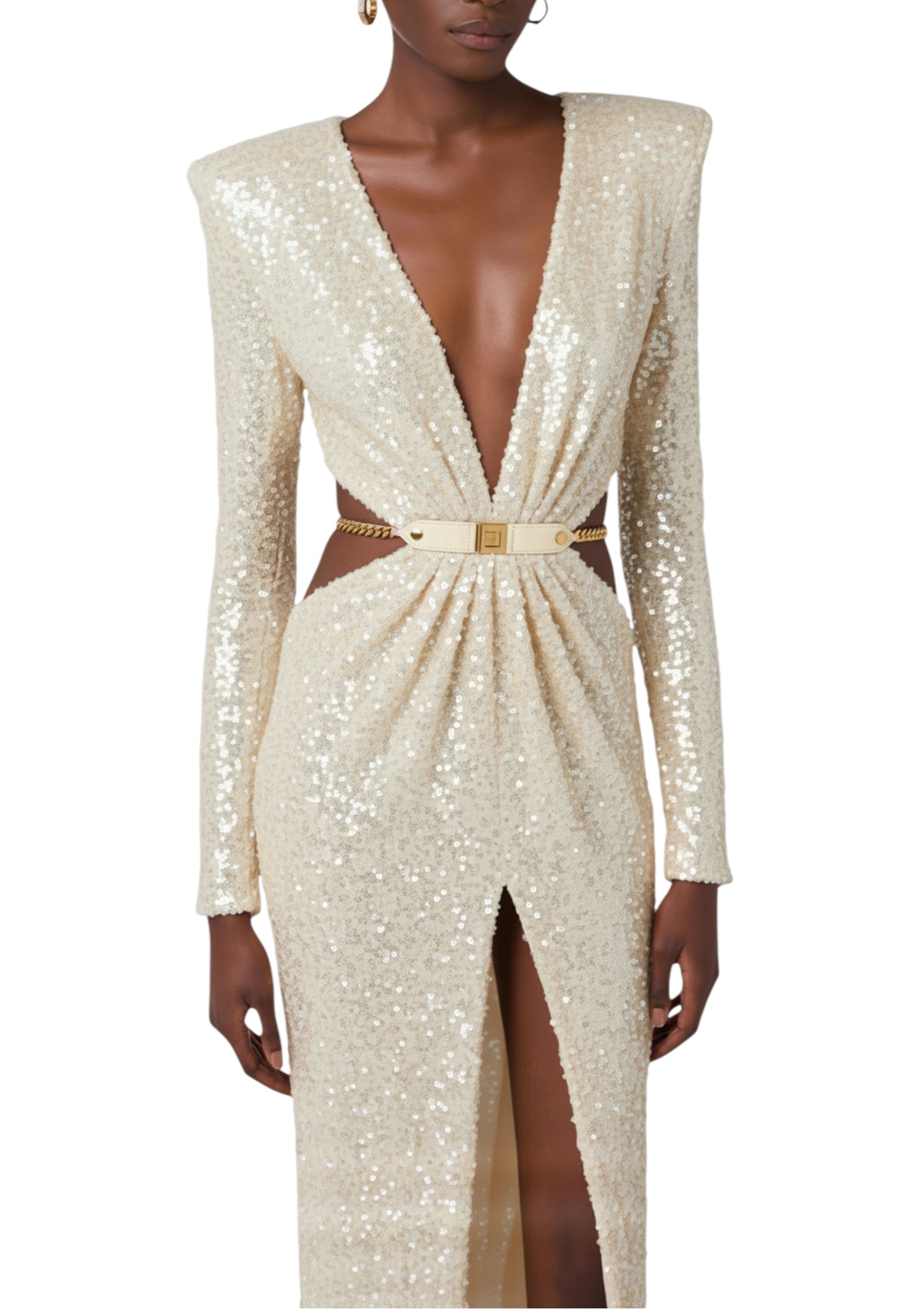 Red Carpet sequinned dress with belt - ELISABETTA FRANCHI - Finizio  Collezioni