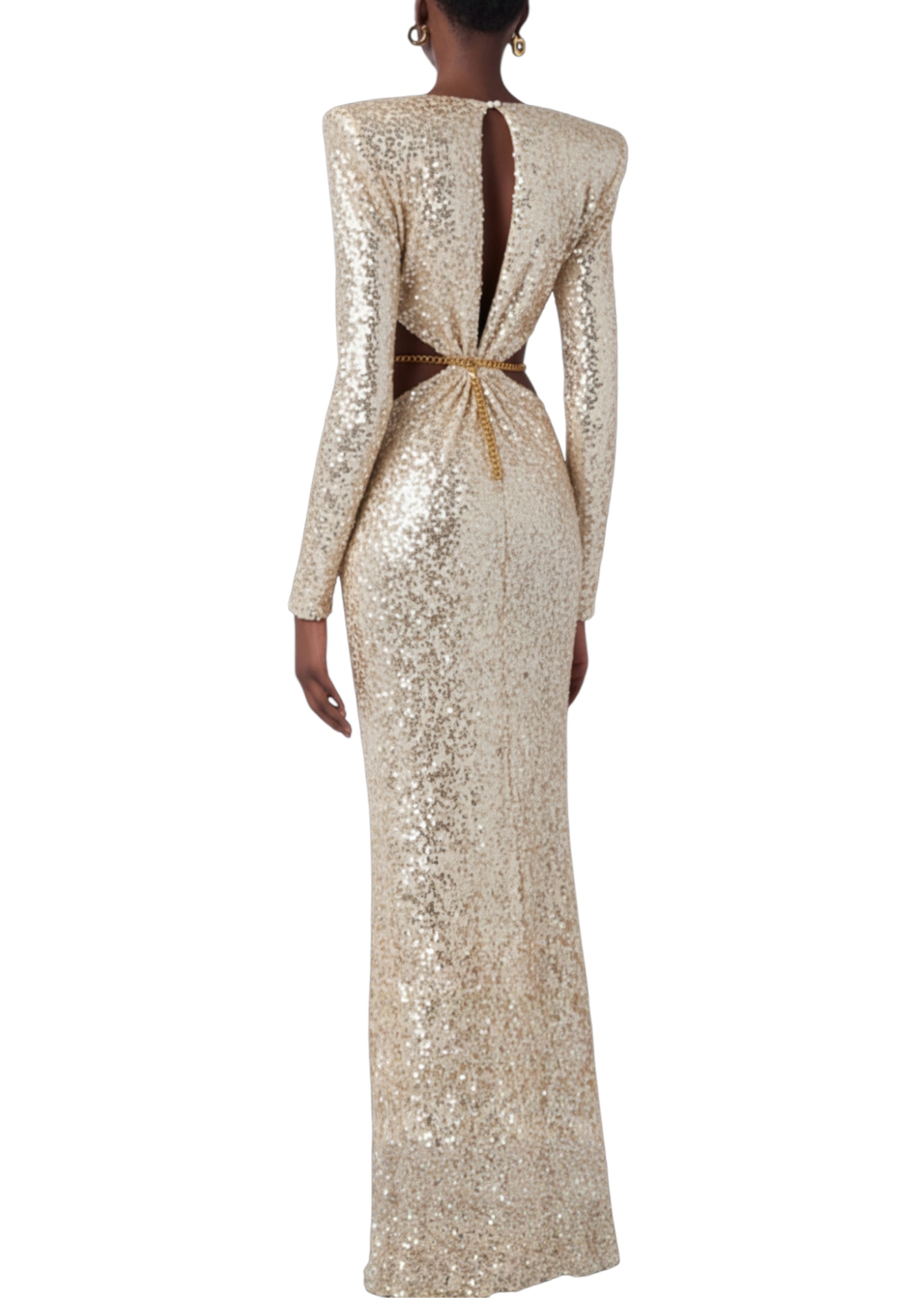 Red Carpet sequinned dress with belt - ELISABETTA FRANCHI - Finizio  Collezioni