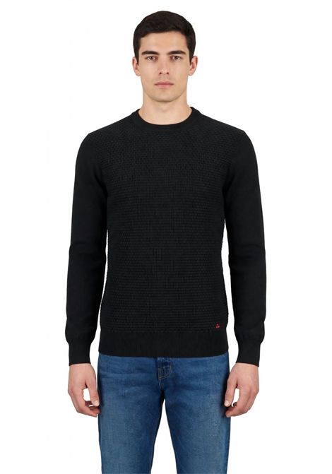 Maglione Girocollo Nero con Trama Strutturata a Nido d'Ape PEUTEREY | PEU345899011919NER