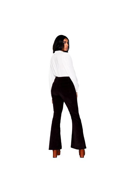 VELVET LADIES TROUSERS-DARK BROWN GLAMOROUS | Trousers | CK6192BROWN