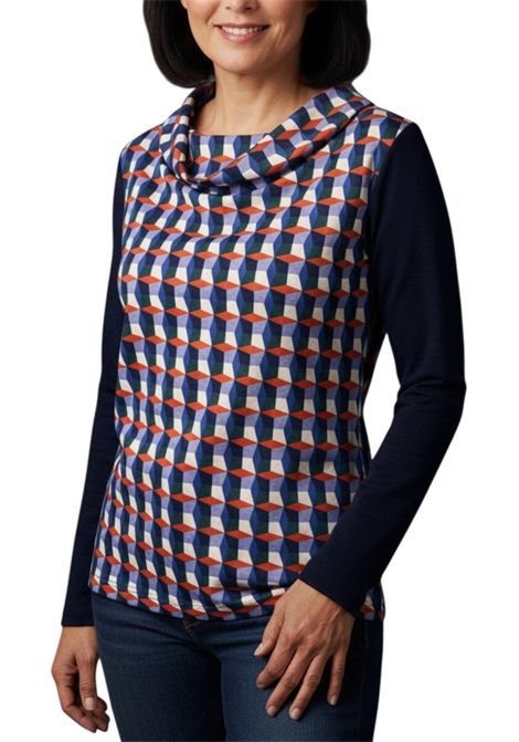 Maglia mezzocollo fantasia geometrica ISTINTI | Maglie | 31714BLU