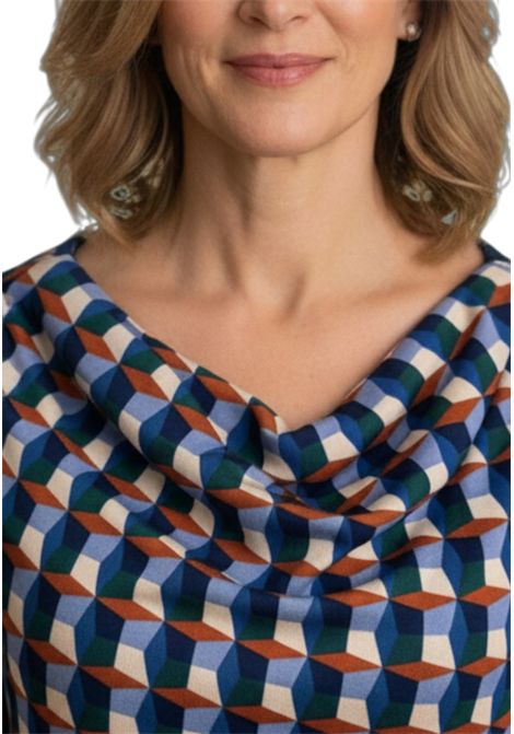 Maglia mezzocollo fantasia geometrica ISTINTI | Maglie | 31714BLU