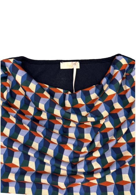 Maglia mezzocollo fantasia geometrica ISTINTI | Maglie | 31714BLU