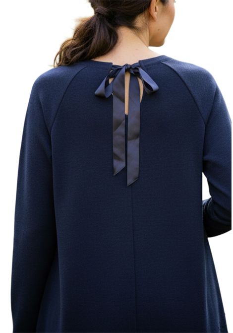 Maglia girocollo con micro paillettes ISTINTI | Maglie | 31723BLU