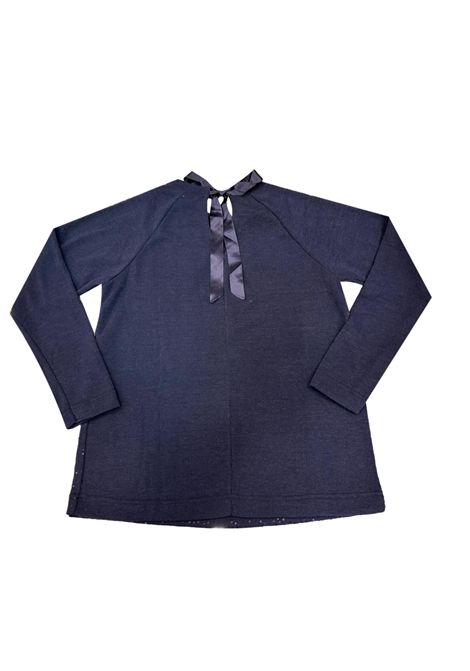 Maglia girocollo con micro paillettes ISTINTI | Maglie | 31723BLU