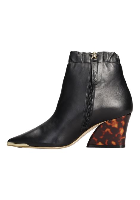 GOLD & ROUGE TRONCHETTI TACCO ALTO CASTORI IN PELLE NERA GOLD&ROUGE | Scarpe | CASTORIBLACK