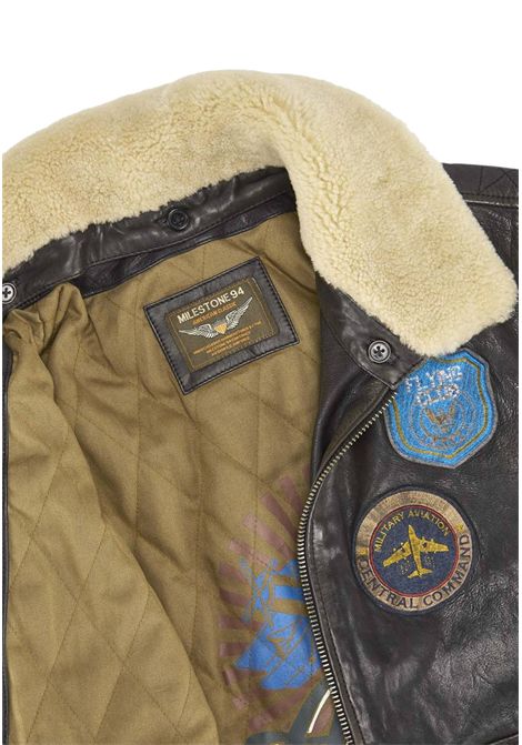 Leather Aviator Jacket with Removable Collar ? Milestone MILESTONE | jackets | MATTI99