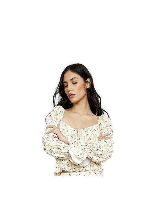 orange floral patterned top GLAMOROUS | Top | CK5979ORANGE