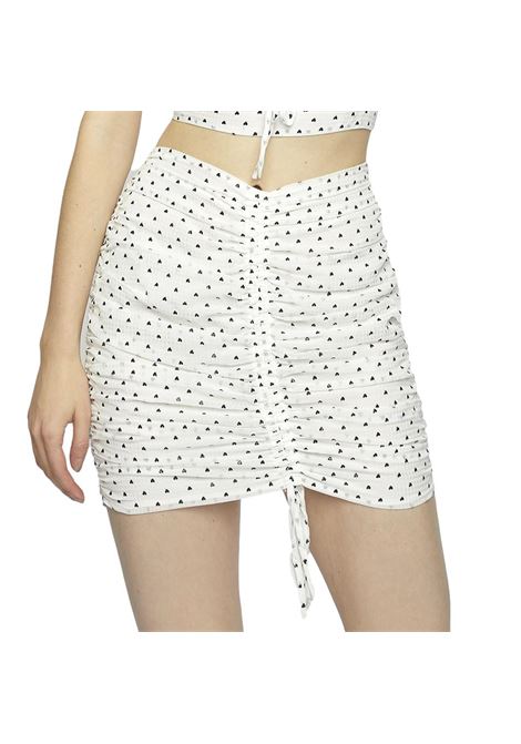 Minigonna increspata a quadretti bianchi con cuore GLAMOROUS | Gonne | GC0374WHITE