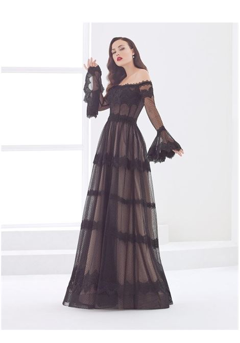 Impero Couture long-sleeved dress with bardot neckline IMPERO | dress | MH95404CAMP