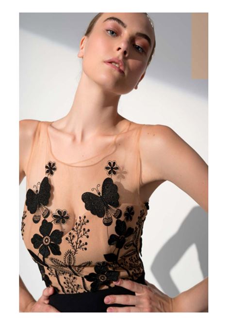 ABITO LUNGO CON RICAMO MISCHALIS | Abiti | 8427NERO