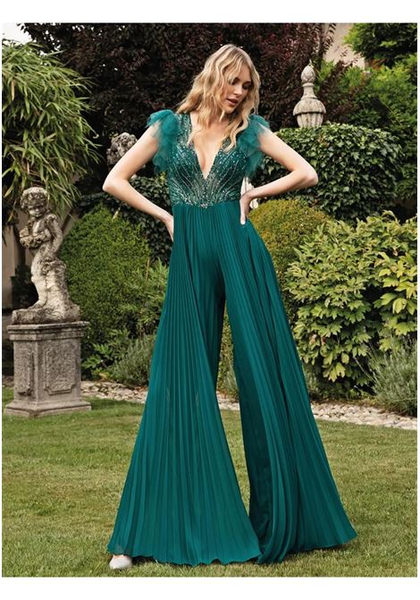 Nicole Moments Collection tuta elegante con plissè NICOLE | Abiti | 22121SMERALDO