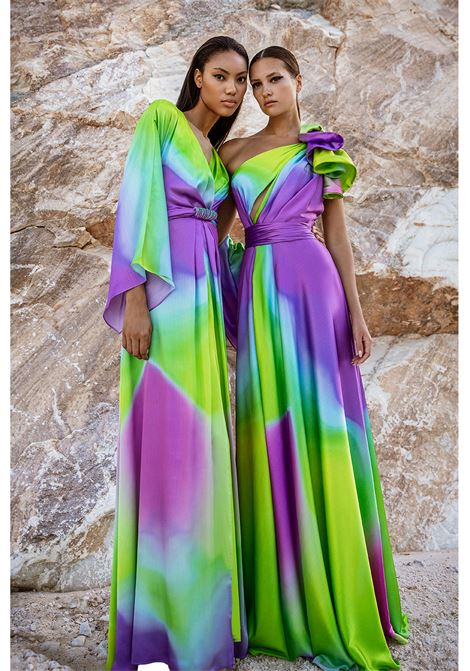 Abito monospalla multicolre Maestri MAESTRI | Abiti | 4906UNICA