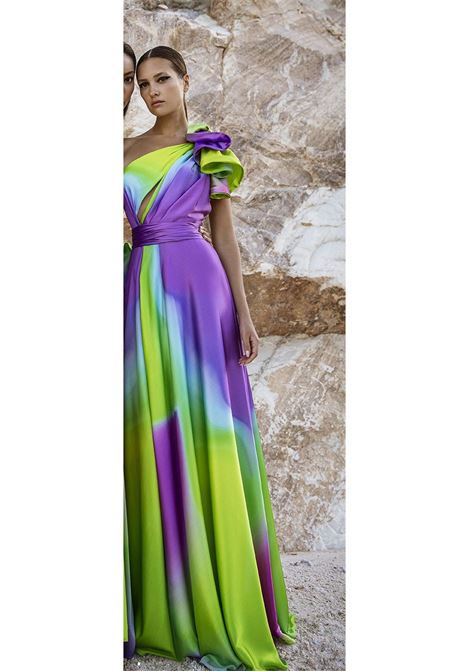 Abito monospalla multicolre Maestri MAESTRI | Abiti | 4906UNICA