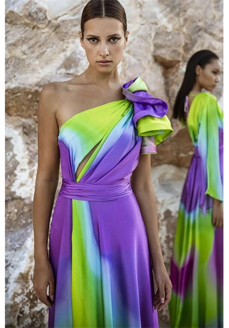 Abito monospalla multicolre Maestri MAESTRI | Abiti | 4906UNICA