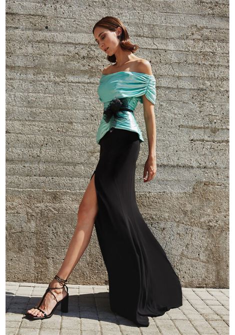 Corpetto in tessuto cangiante coordinato con gonna sirena Maestri MAESTRI | Abiti | 4941PISTACCHIO