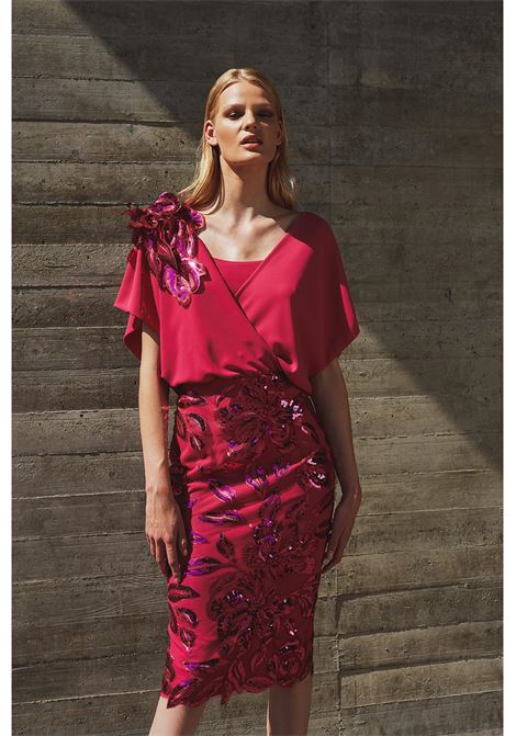 Tubino con gonna lavorata Maestri MAESTRI | Abiti | 4943FUXIA