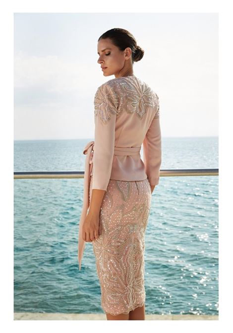 Giacca lavorata in seta cipria con gonna a coordinato completamente lavorata Maestri MAESTRI | Abiti | 5046NUDE