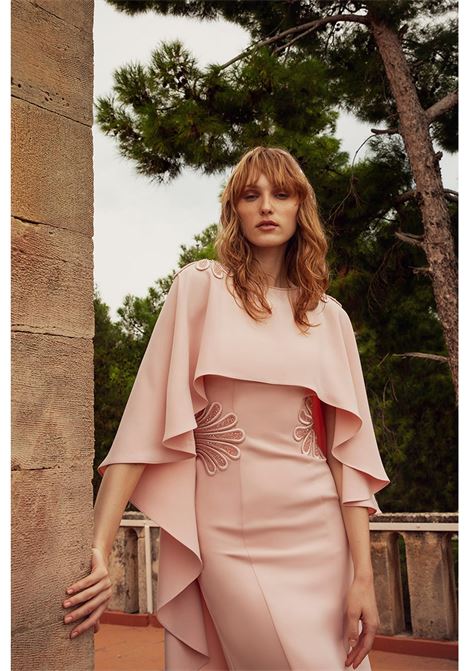Knitted sheath dress with matching cape Maestri MAESTRI | dress | 5047NUDE