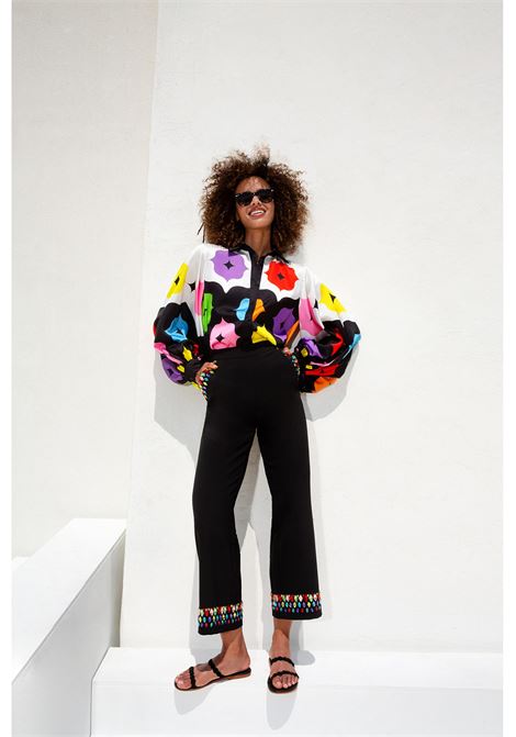 Trousers with multicoloured appliqués TWINS | Trousers | T4363PUNIC