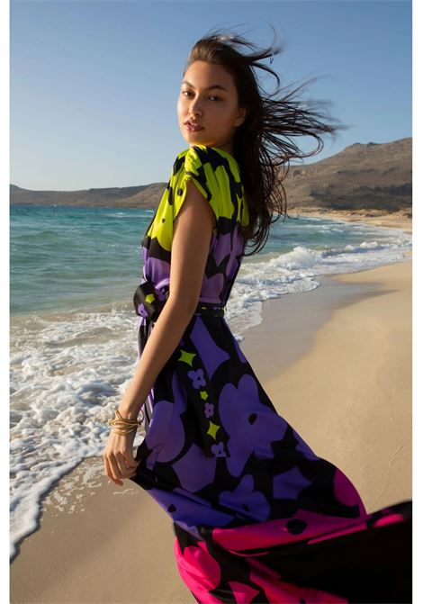 Multicolor patterned long dress TWINS | dress | T4392UNIC