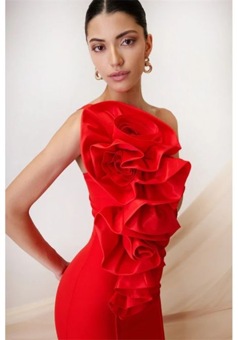 Tubino lungo con fiore in tessuto MAESTRI | Abito | M51191