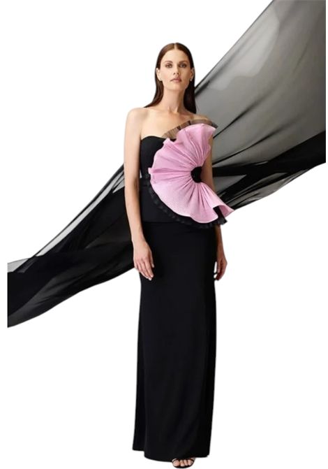 Coordinato corpetto con rouches e gonna MAESTRI | Abiti | M5170NERO/ROSA