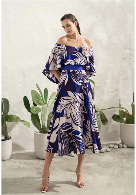 ABITO MIDI A FANTASIA IN SATIN MISCHALIS | Abiti | 863502UNIC