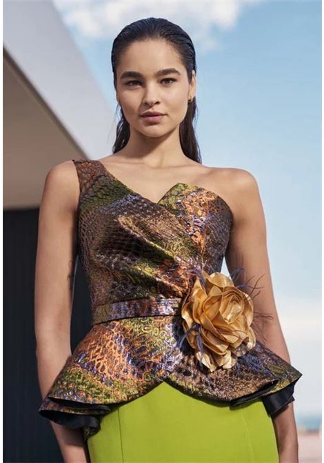 Coordinato corpetto microfantasia e gonna a sirena MISCHALIS | Abiti | M311283