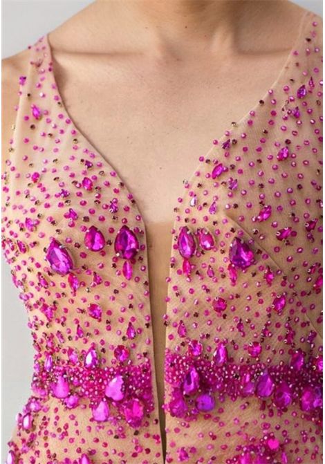 Abito a sirena con corpetto ricamato con pietre e strass MISCHALIS | Abiti | M387232