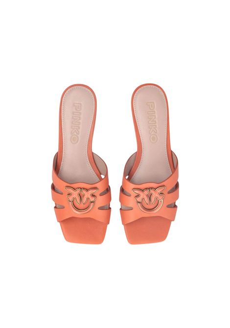 Nappa slippers with bird logo PINKO | shoes | SD0313P003Q74