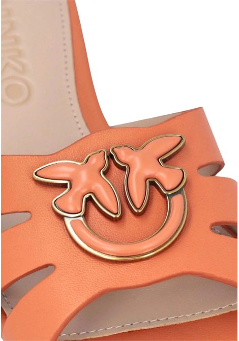 Nappa slippers with bird logo PINKO | shoes | SD0313P003Q74
