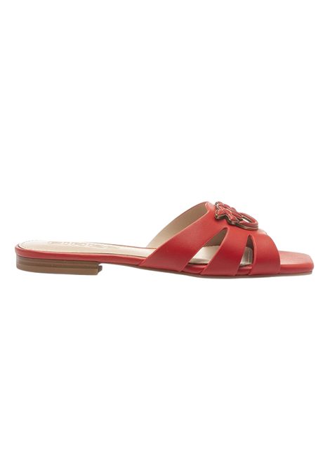 Nappa slippers with bird logo  PINKO | shoes | SD0313P003R30