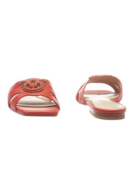 Nappa slippers with bird logo  PINKO | shoes | SD0313P003R30