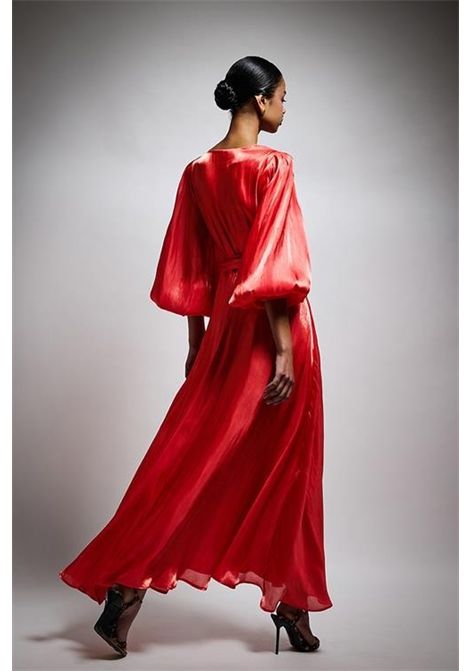 Puff Sleeve Flared Dress TWINS | dress | T4522RED