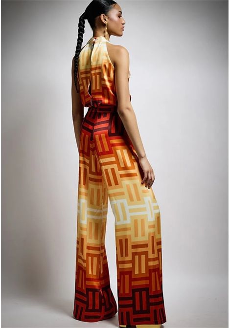 Tuta Palazzo con Fantasia Geometrica in Toni Terra TWINS | Tuta | T46121