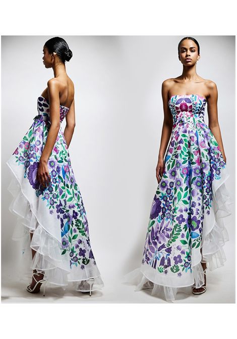 Asymmetrical Floral Pattern Flared Dress  TWINS | dress | T4615UNIC