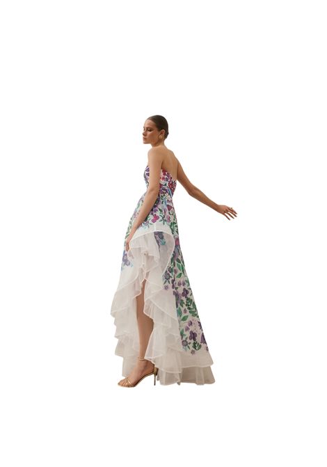 Asymmetrical Floral Pattern Flared Dress  TWINS | dress | T4615UNIC