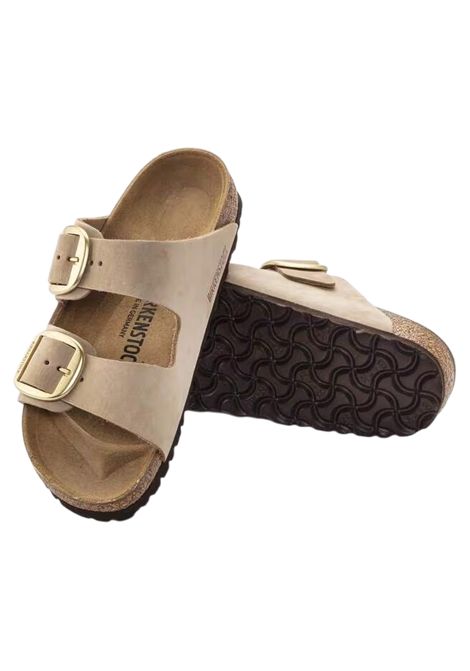Arizona Big Buckle Pelle Nubuck Sandcastle BIRKENSTOCK | Scarpe | 1024064SANDCASTLE