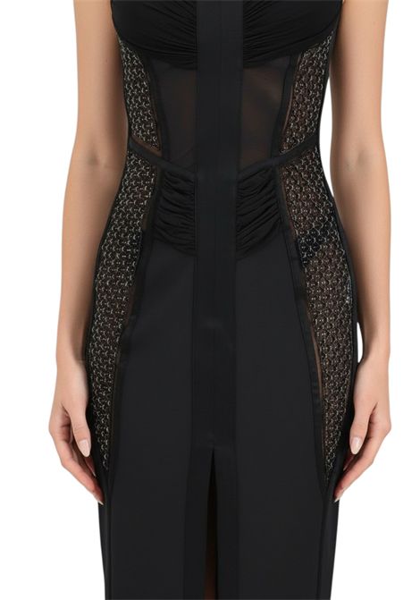 chinese dress ladies Elisabetta Franchi Red Carpet Dress In Silk Georgette Fabric And  Embroidered Lace 40 / Bianco