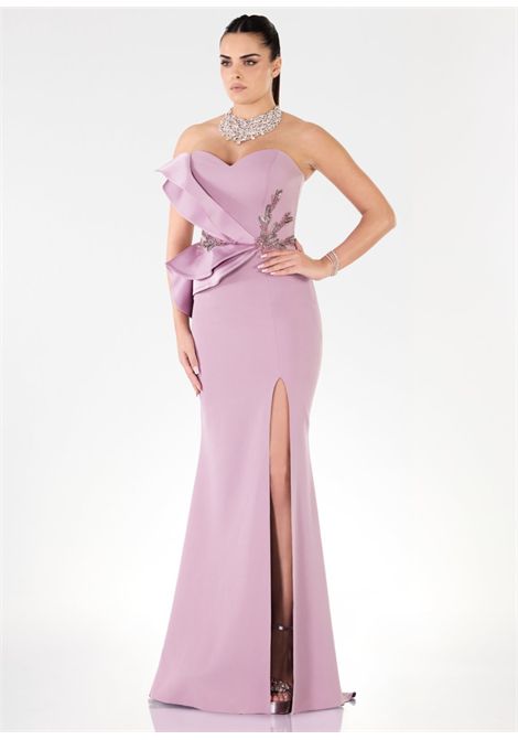 Abito scollo a cuore con rouches IMPERO | Abiti | AH4341CAMPIONE