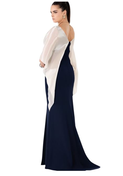 Mermaid dress with contrasting built-in cape IMPERO | dress | AH50232