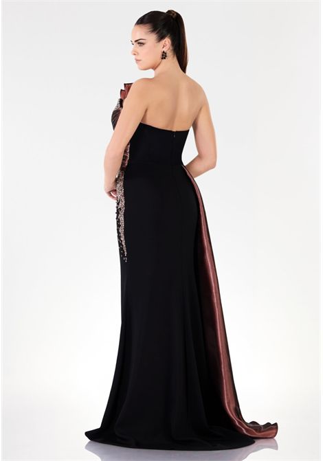 Long dress with contrasting fabric IMPERO | dress | OR7702CAMPIONE