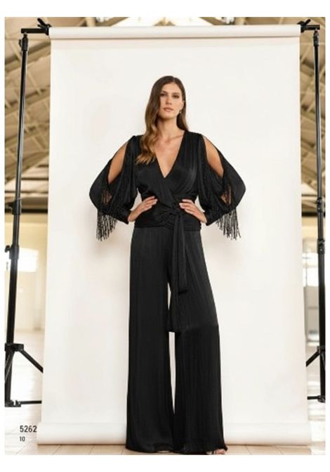 Blusa e pantalone con applicazioni sulle braccia MAESTRI | Abiti | 5262BLACK