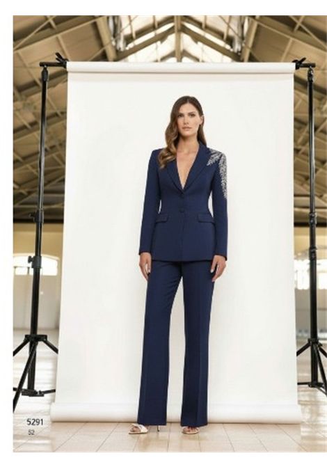TAILLEUR CON TRASPARENZA E APPLICAZIONI ALLE SPALLE MAESTRI | Abiti | 5291BLU