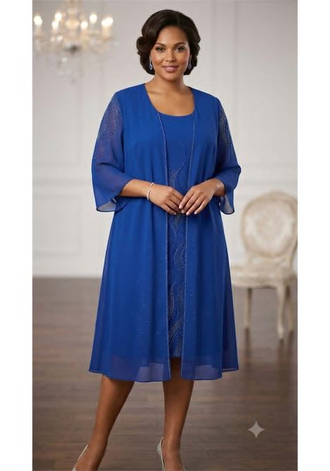 Abito da Cerimonia Curvy in Jersey e Chiffon con Spolverino fisso e Dettagli di Luce MUSANI | Abiti | RR510107442