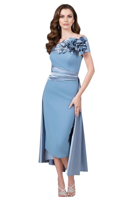 Abito tubino longuette con sopragonna e applicazioni floreali MUSANI | Abiti | RR53002527